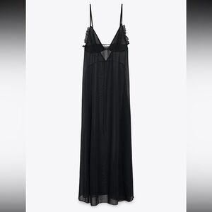 Zara l Sheer Ruffled Dress Small